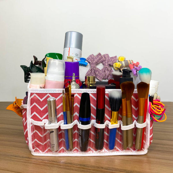 Dressing Table Organizer ( Grey With Orange Piping )