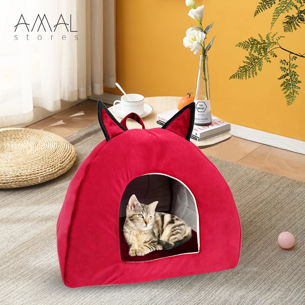 Velvet Stuff Ultra Soft Fully Comfortable Dome Shaped Portable House For Pets Available In Multi Colors