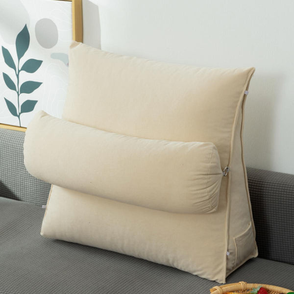 Velvet Triangular Back Rest Cushion / Neck Rest Pillow / Back Wedge Cushion In Skin Color