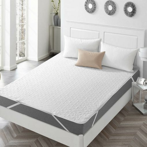 Jointless Cotton Quilted Waterproof Elastic Corner Mattress Protector In White Color