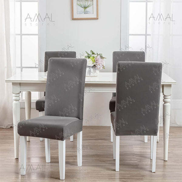 Grey- Flexible Jersey Cotton Chair Covers